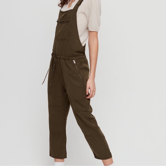 ARITZIA | WILFRED FREE ‘VALLETTA OVERALLS’ DRAPEY WASHED TWILL CINCH TIE WAIST - Picture 5 of 16